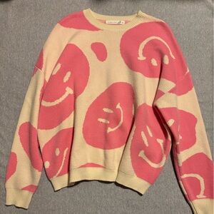 Altar'd State Cream and Pink Sweater